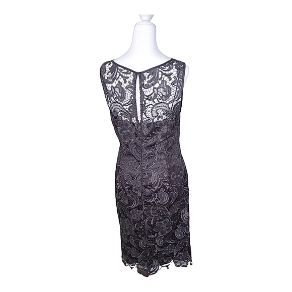 Adrianna Papell Evening Illusion Lace Sheath Dress Size 10 - Picture 2 of 10